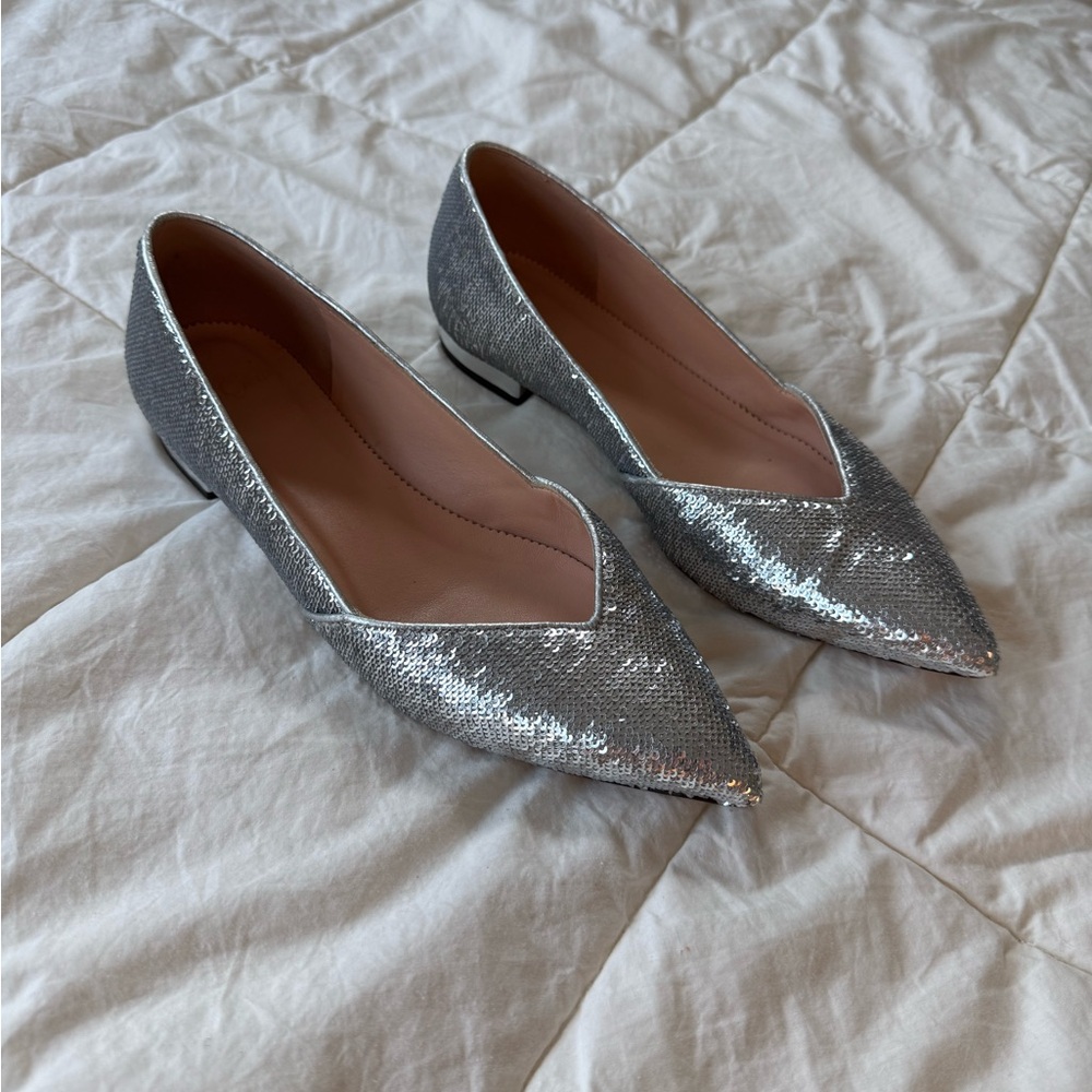 J. Crew Silver Sequined Flats!